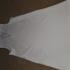 SPANX White Sleeveless Midi Shift Dress